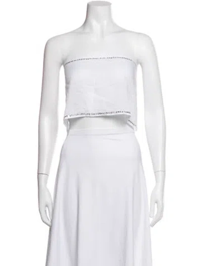 Pre-owned Gimaguas Strapless Crop Top W/ Tags In White