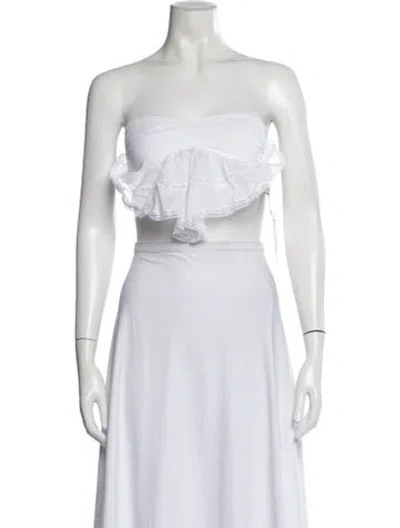 Pre-owned Gimaguas Strapless Crop Top W/ Tags In White