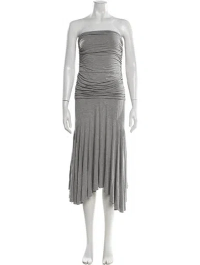 Pre-owned Gimaguas Strapless Midi Length Dress In Gray
