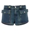 Gimaguas Denim Stretch Micro Shorts In Blue