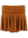 Gimaguas Caramel Stretch Polyester Mini Skirt In Orange
