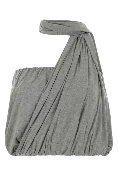 Gimaguas Stretch Viscose Scarf Top For Women In Gray