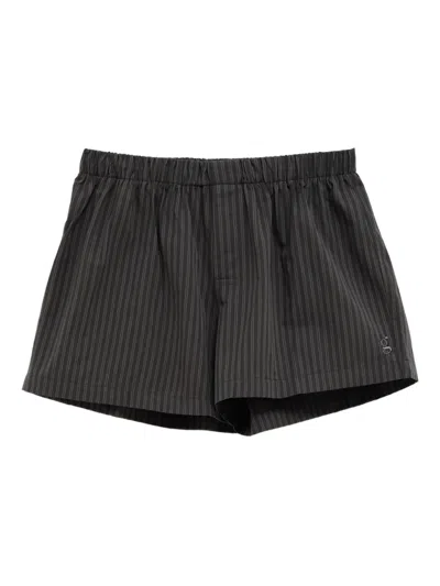 Gimaguas Striped Cotton Boxer Shorts In Black