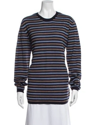 Pre-owned Gimaguas Striped Crew Neck Sweater In Blue
