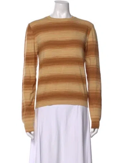 Pre-owned Gimaguas Striped Crew Neck Top In Neutral