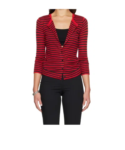 Gimaguas Striped Knit Top In Red