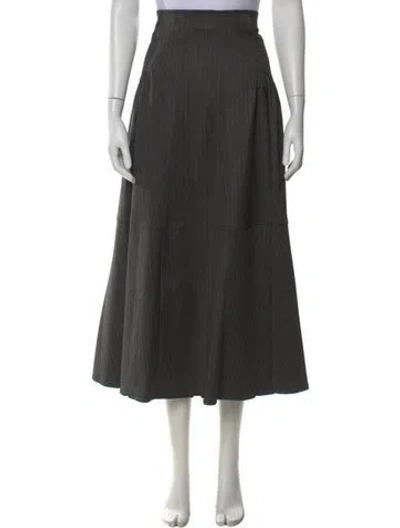Pre-owned Gimaguas Striped Long Skirt In Gray