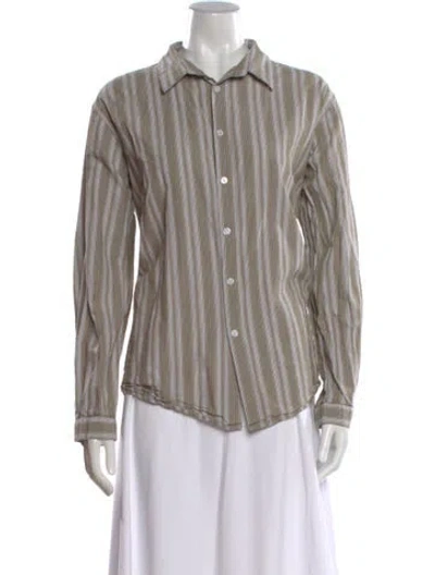 Pre-owned Gimaguas Striped Long Sleeve Button-up Top In Multi