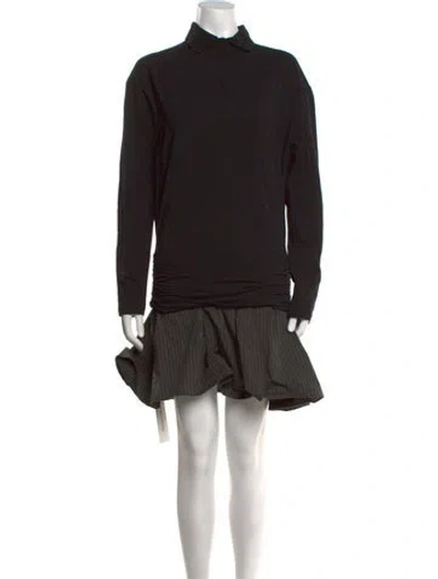 Pre-owned Gimaguas Striped Mini Dress In Black