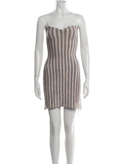 Pre-owned Gimaguas Striped Mini Dress In Multi