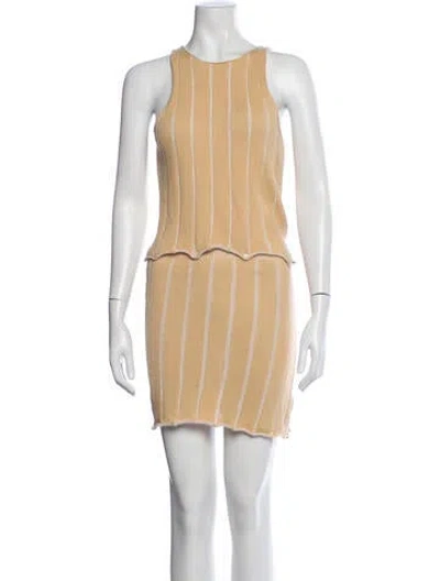 Pre-owned Gimaguas Striped Mini Dress In Neutrals