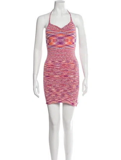 Pre-owned Gimaguas Striped Mini Dress In Pink
