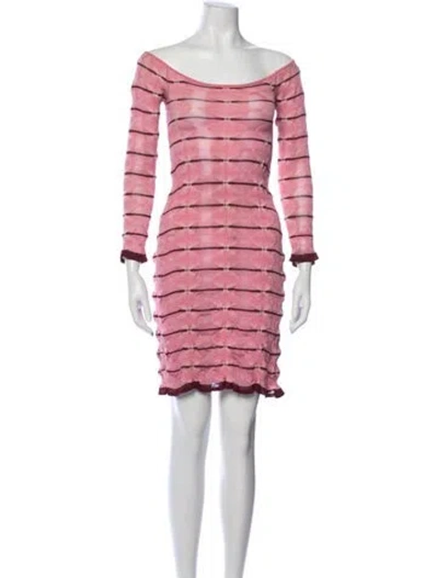 Pre-owned Gimaguas Striped Mini Dress In Pink