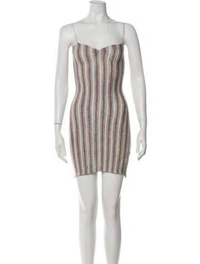 Pre-owned Gimaguas Striped Mini Dress In Purple