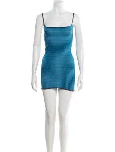 Pre-owned Gimaguas Striped Mini Dress W/ Tags In Blue