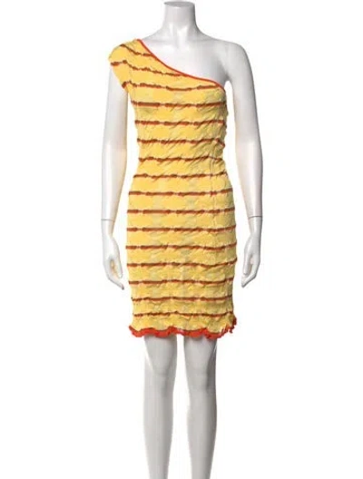 Pre-owned Gimaguas Striped Mini Dress W/ Tags In Yellow