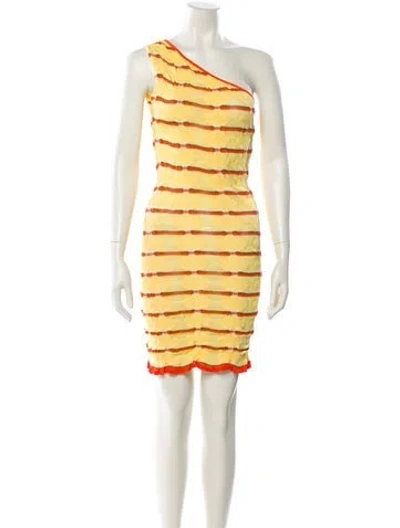 Pre-owned Gimaguas Striped Mini Dress In Yellow