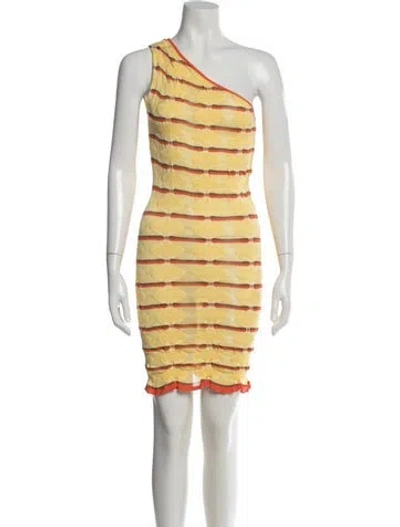 Pre-owned Gimaguas Striped Mini Dress In Yellow