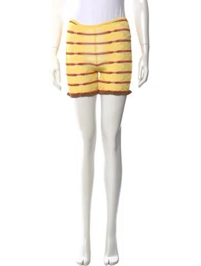 Pre-owned Gimaguas Striped Mini Shorts In Yellow
