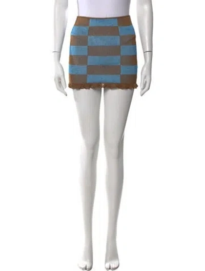 Pre-owned Gimaguas Striped Mini Skirt In Blue