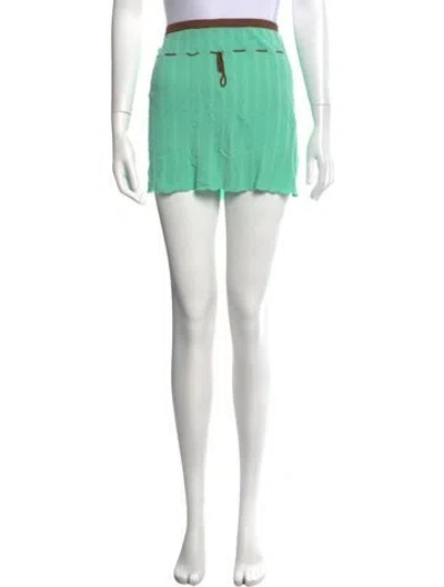 Pre-owned Gimaguas Striped Mini Skirt In Green