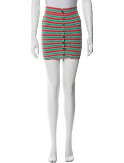 Pre-owned Gimaguas Striped Mini Skirt In Orange