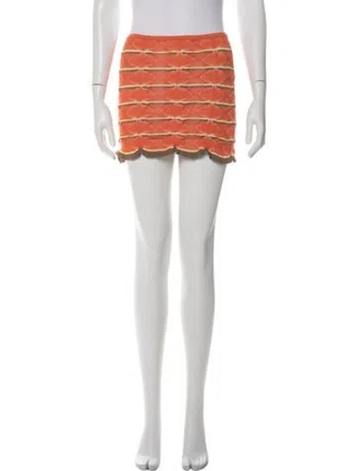 Pre-owned Gimaguas Striped Mini Skirt In Orange