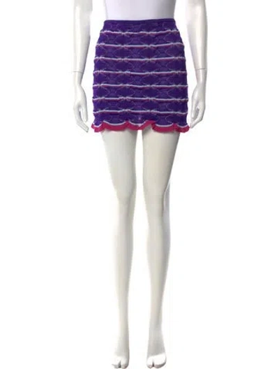 Pre-owned Gimaguas Striped Mini Skirt In Purple
