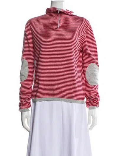 Pre-owned Gimaguas Striped Mock Neck Sweater In Red