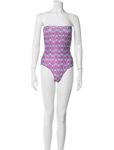 Pre-owned Gimaguas Striped One-piece In Red