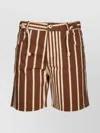 GIMAGUAS STRIPED PATTERN DRAWSTRING WAIST SHORTS WITH BELT LOOPS