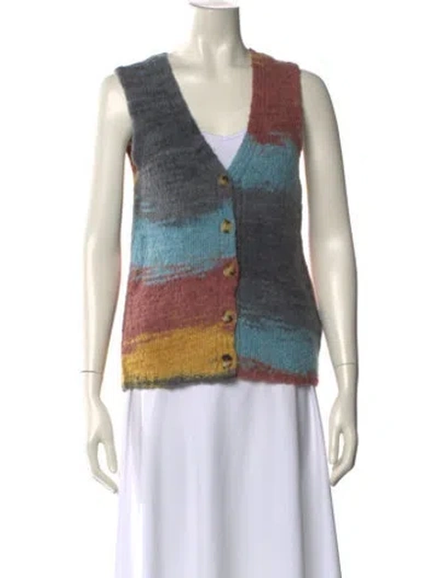 Pre-owned Gimaguas Striped V-neck Top In Multi