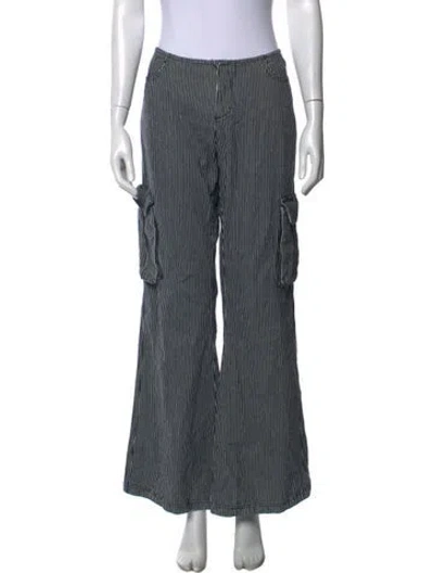 Pre-owned Gimaguas Striped Wide Leg Pants In Blue