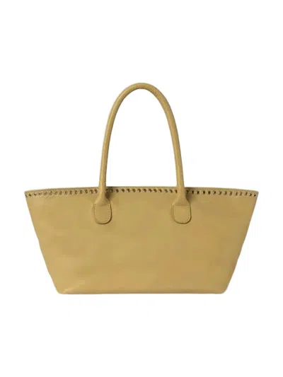 Gimaguas Structured Brown Leather Shoulder Bag In Green