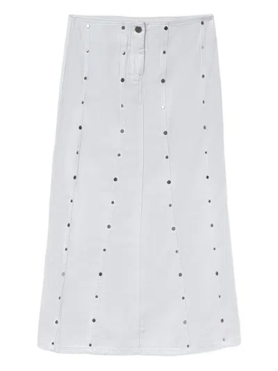 Gimaguas Stud-embellished Midi Skirt In White