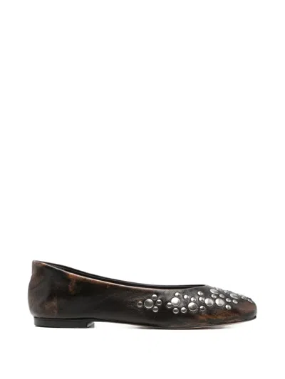 Gimaguas Studded Ballet Flats In Brown