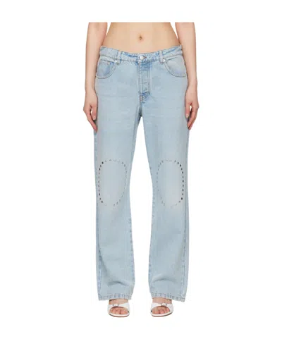 Gimaguas Studded Detail Wide-leg Pants In Blue