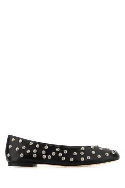 Gimaguas Studded Leather Ballerinas In Black