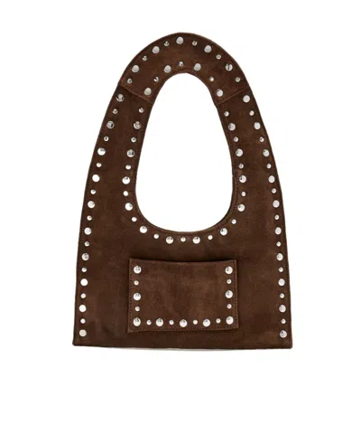 Gimaguas Studded Shoulder Bag In Brown