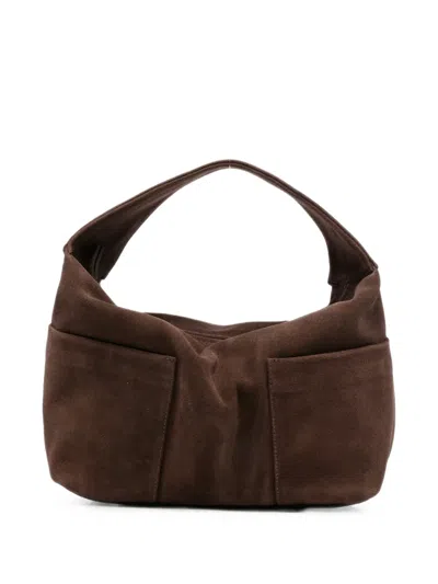 Gimaguas Suede Slip-pocket Tote Bag In Brown