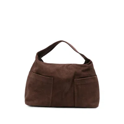 Gimaguas Suede Slip-pocket Tote Bag In Brown