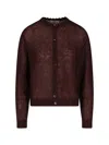 Gimaguas Sheer Crewneck Knitwear Scalloped Edge In Brown