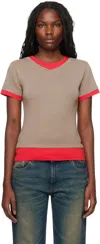 GIMAGUAS TAUPE & RED RIO T-SHIRT