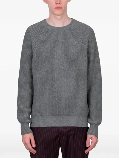 Gimaguas Thomas Ribbed-knit Crew-neck Sweater In Gray