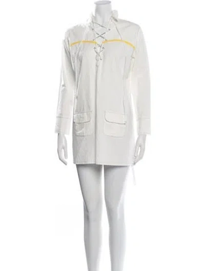 Pre-owned Gimaguas Tie Neck Mini Dress W/ Tags In White