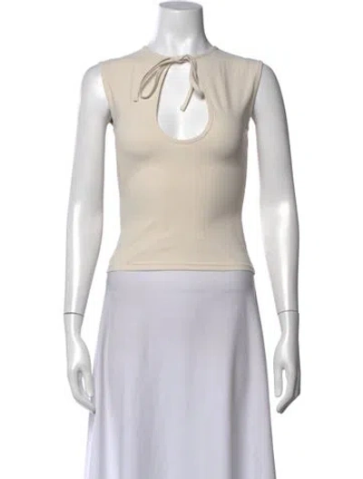 Pre-owned Gimaguas Tie Neck Sleeveless Top In Neutral