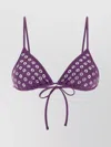Gimaguas Triangle Cup Bikini Top Featuring Eyelet Embellishments In Purple