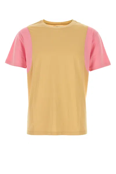 Gimaguas Beige Cotton Sleeve T-shirt In Yellow