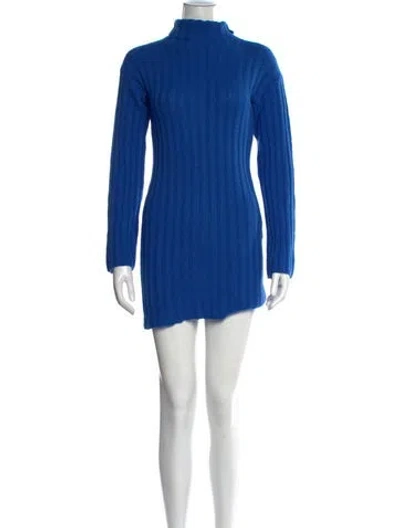 Pre-owned Gimaguas Turtleneck Mini Dress In Blue