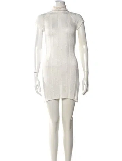 Pre-owned Gimaguas Turtleneck Mini Dress In Neutral